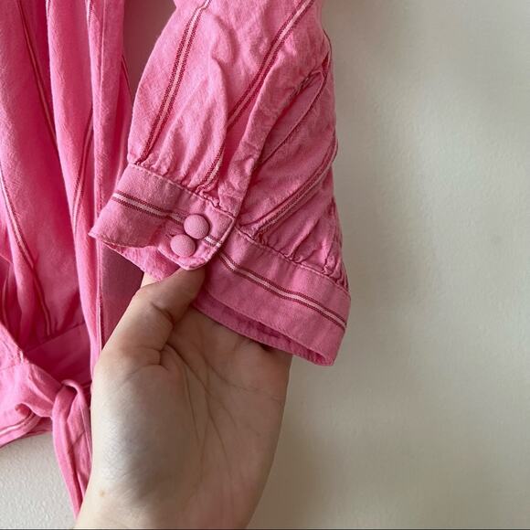 Madewell Pink Wrap Top in Cecilia Stripe - Picture 9 of 11